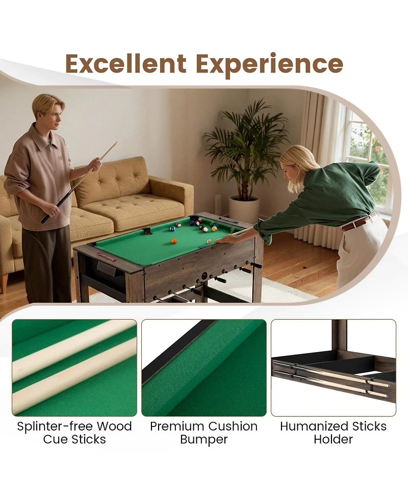 Mecale 2-in-1 Swivel Foosball and Pool Combo Game Table