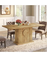 Tribesigns Rectangular Dining Table for 4 to 6 People, Wood Dinner Kitchen