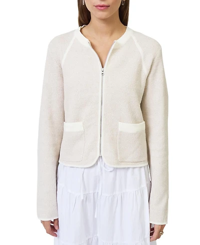 Central Park West Women's Celeste Tweed Yarn Zip Up