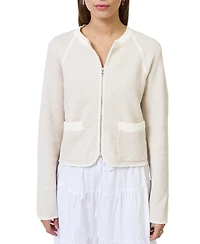 Central Park West Women's Celeste Tweed Yarn Zip Up