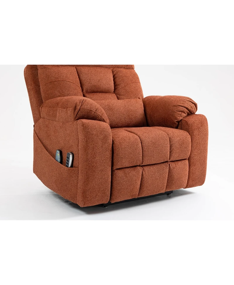 Clihome Old Age Electric Lift Chair, Flat High Density Foam Electric Sofa, with Heating and Massage Functions