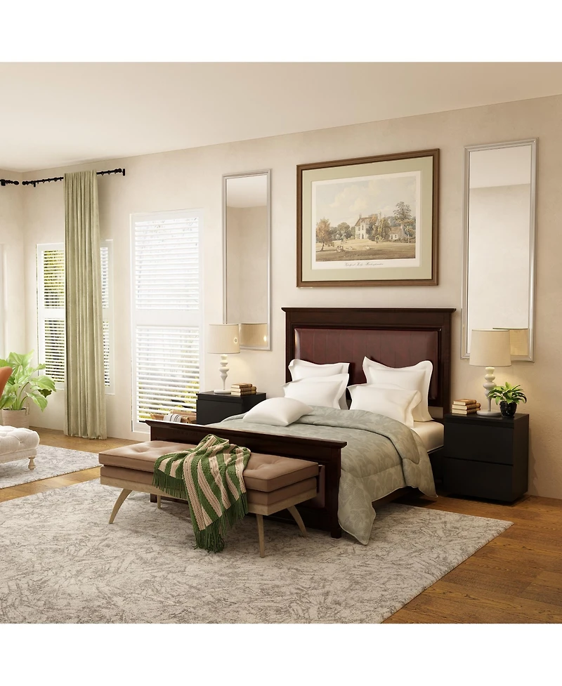 Homsee 2-Drawer Nightstand, Bedside Table,Bedroom Dresser Chest