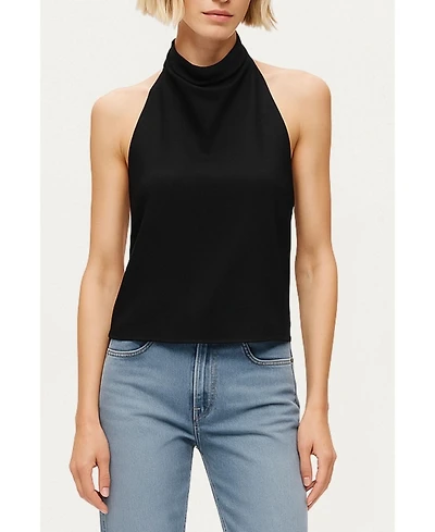 Nocturne Women's Satin Halter-Neck Draped Top