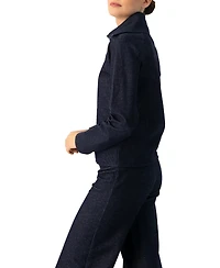 Ivonne Women's Ribbed Knit Sweater with Neckline Zipper