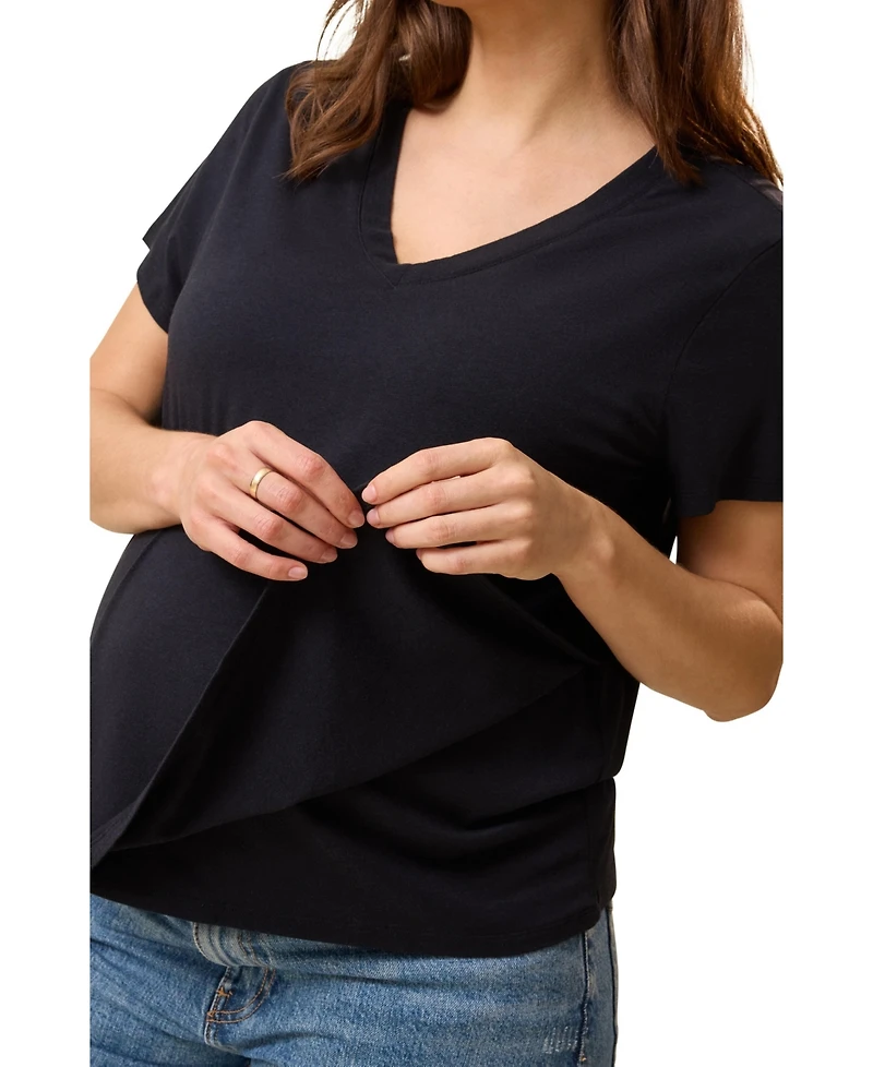 Kindred Bravely Maternity Classic Modal V-Neck Nursing T-Shirt