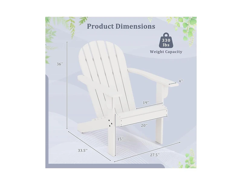Acacia Wood Adirondack Patio Chair with Slanted Seat