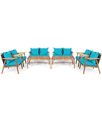 Gymax 8 Piece Patio Conversation Set Outdoor Furniture Set w/ Cushion