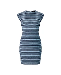 Ivonne Women's Short Sleeveless Knit Dress with Round Neck