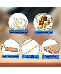 Gse Games & Sports Expert Bingo Game Set with 8" Bingo Cage and Master Board, 75 Bingo Balls, 10 Shutter Bingo Cards