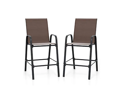Slickblue Outdoor Fabric Bar Stools Set of 2 with Armrests