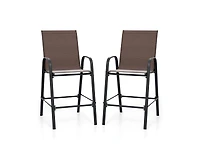 Slickblue Outdoor Fabric Bar Stools Set of 2 with Armrests