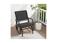 Slickblue Outdoor Single Swing Glider Rocking Chair with Armrest