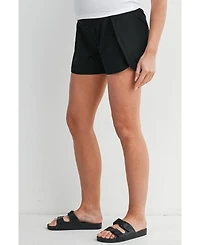 Hello Miz Women's Maternity Over-the-Belly Active Shorts with Built-In Liner