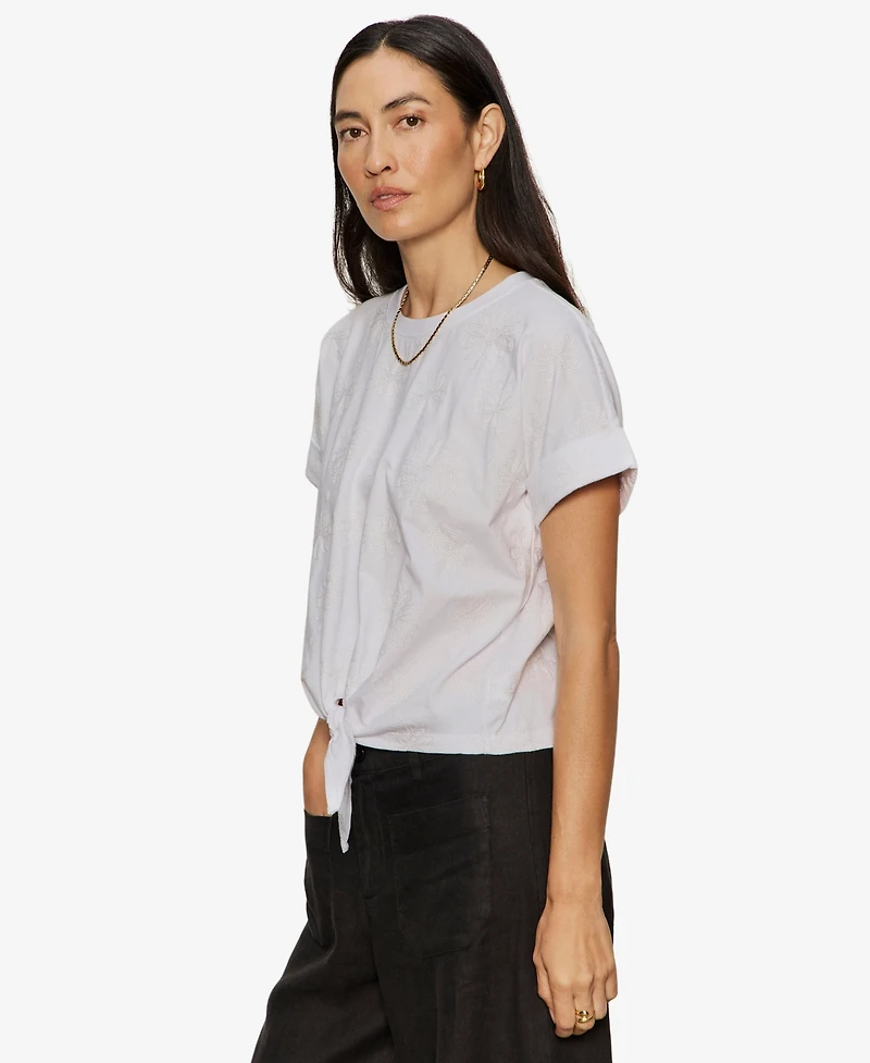 Sanctuary Women's Tie-Front Crewneck Short-Sleeve T-Shirt