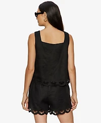 Sanctuary Women's Sleeveless Cutwork Top