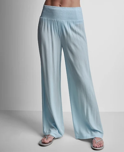 Dkny Women's Smocked-Waist Cover-Up Pull-On Pants