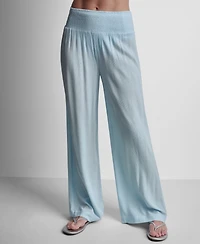 Dkny Women's Smocked-Waist Cover-Up Pull-On Pants