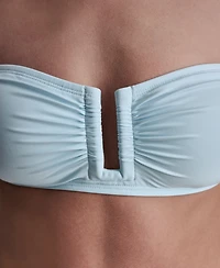 Dkny Women's Shirred U-Wire Bandeau Bikini Top
