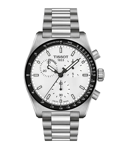 Tissot Men's Mineral White Dial Stainless Steel Watch, 40mm