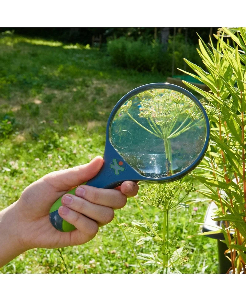 Haba Terra Kids Magnifying Glass – Sturdy Explorer Tool with 2 Lenses + Built-In Mini Scope for Nature Discovery