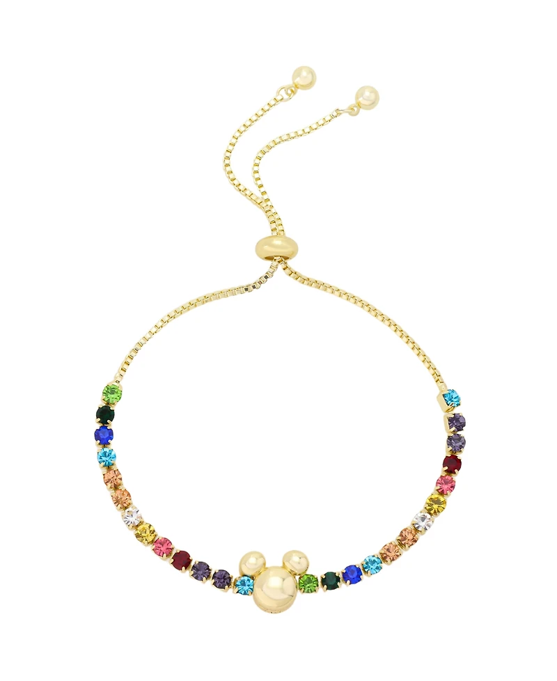Disney Mickey Mouse Multi Color Crystal Bolo Bracelet