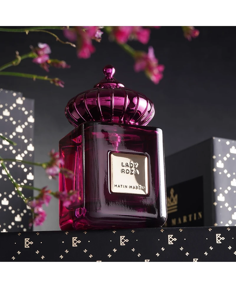 Matin Martin Lady Roza Floral Perfume for Women with Rose Cedar Cashmere Long-Lasting 3.4 oz