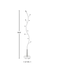 Rainsken Metal Standing Coat Rack with 9 Hooks, Stable Round Base and Elegant Branch Design, Perfect for Coats and Hats for Entryway, Hallway