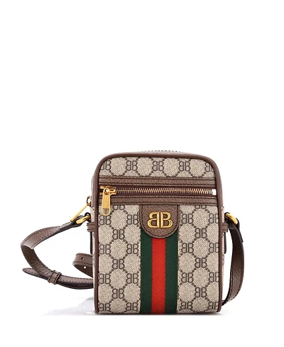 Pre-Owned Balenciaga Mini x Gucci The Hacker Project Zip Messenger Bag Bb Coated Canvas