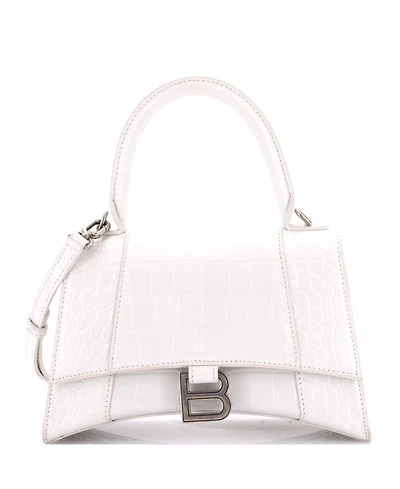 Pre-Owned Balenciaga Small Hourglass Top Handle Bag Embossed Leather