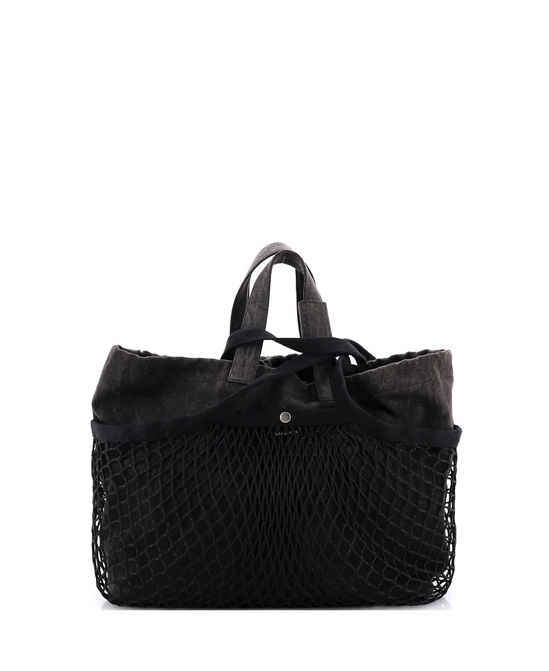 Pre-Owned Balenciaga Medium 24/7 Drawstring Tote Mesh and Denim