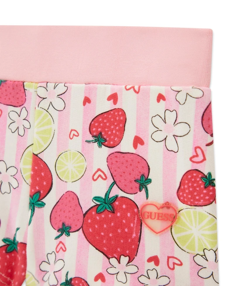 Guess Baby Girls' Strawberry Lemonade Short-Sleeve T-Shirt and Shorts, 2-Piece Set