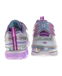 Disney Little Girls Frozen Sneakers Glitter Comfortable Adjustable Strap (Toddler / Kids)