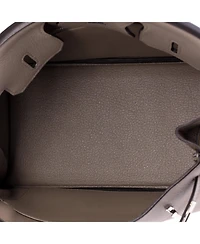 Pre-Owned HERMES Birkin 25 Handbag Grey Novillo with Palladium Hardware