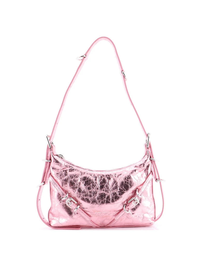 Pre-Owned Givenchy Mini Voyou Shoulder Bag Metallic Leather