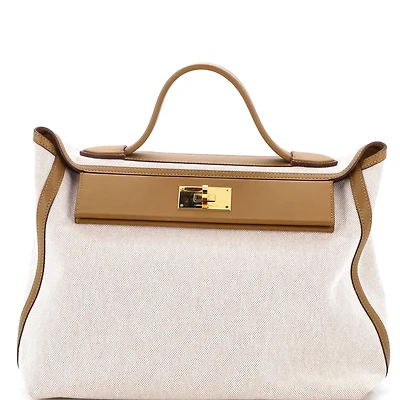 Pre-Owned HERMES 35 24/24 Bag Canvas and Swift