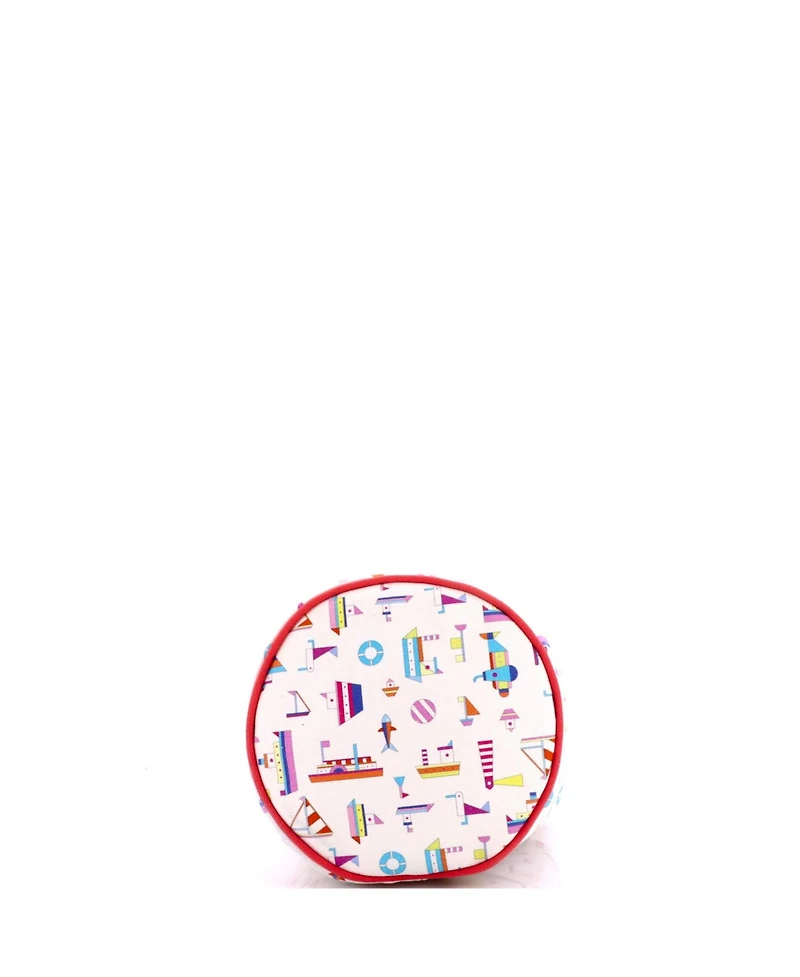 Pre-Owned HERMES Petit Chalutier Duffle Bag Printed Canvas