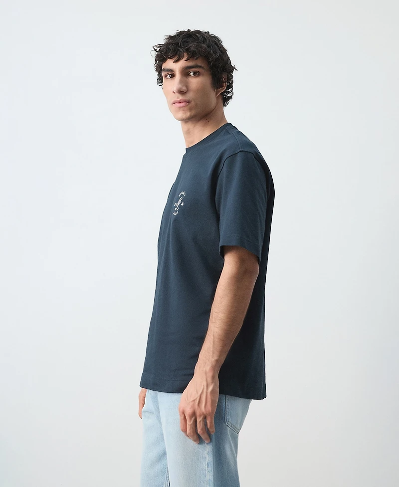 Mango Men's Heavyweight Graphic Embroidered T-Shirt