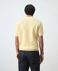 Mango Men's Cotton Knitted Structure Polo Shirt