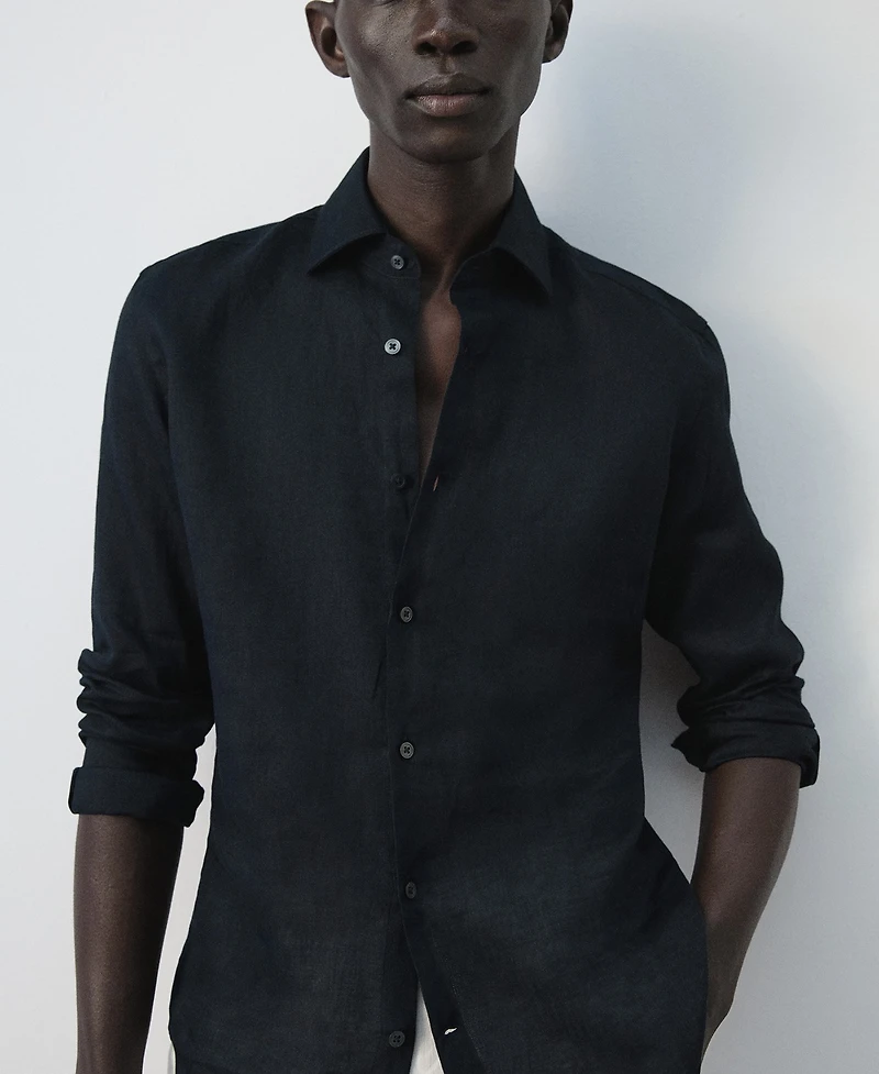 Mango Men's Linen Slim-Fit Shirt