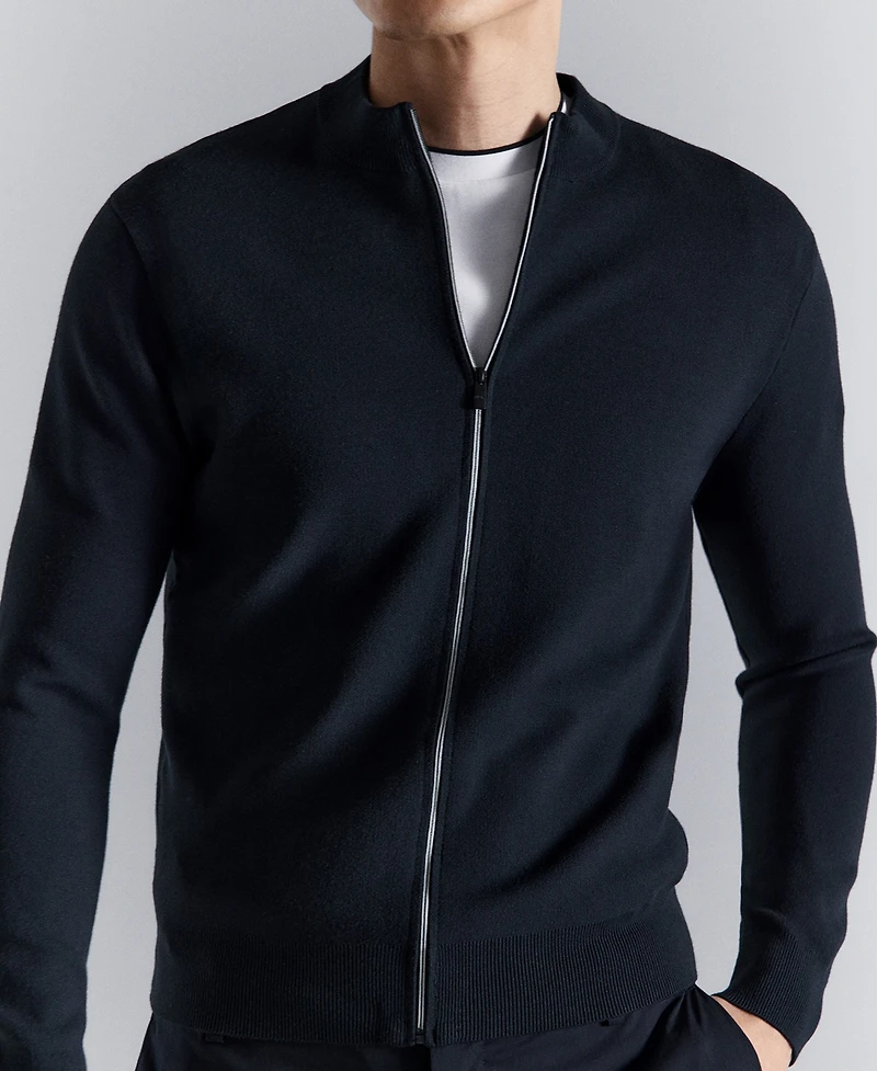 Mango Men's Comfort Stretch Knit Cardigan Sweater