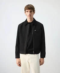 Mango Men's Corduroy Collar Denim Jacket