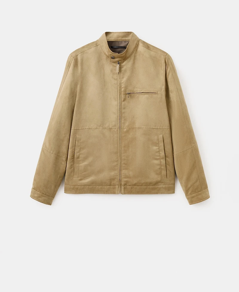 Mango Men's Suede-Effect Biker Jacket