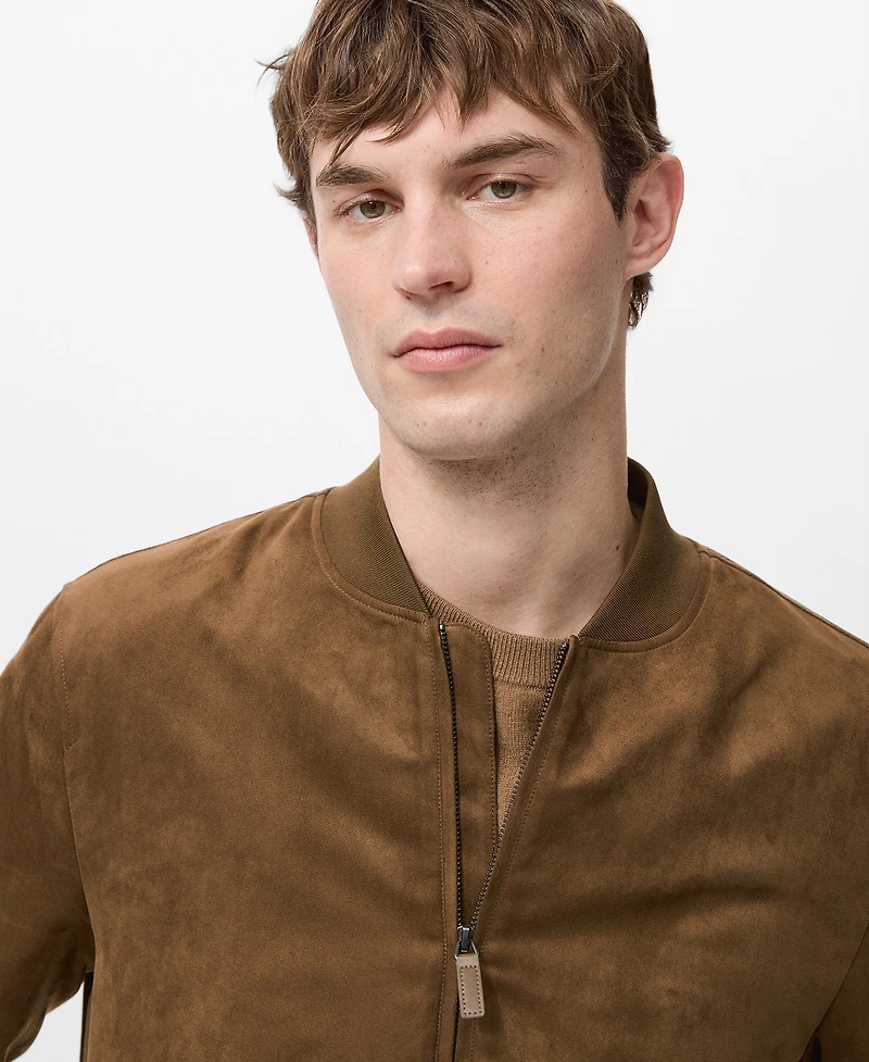 Mango Men's Suede-Effect Bomber Jacket