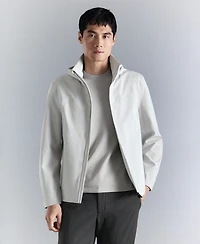 Mango Men's Detachable Hood Water-Repellent Bomber Jacket