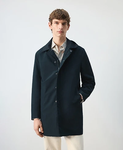 Mango Men's Removable Hood Water-Repellent Parka