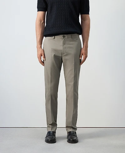 Mango Men's Cotton Slim Fit Twill Pants