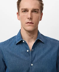 Mango Men's Cotton Denim Shirt