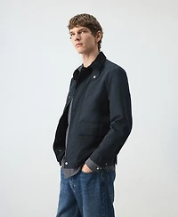 Mango Men's Corduroy Collar Water-Repellent Jacket