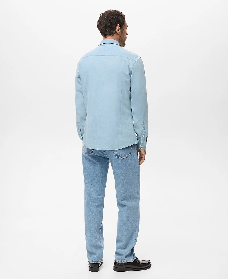 Mango Men's Cotton Denim Shirt