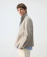 Mango Men's Prince of Wales Check Zip-Up Jacket